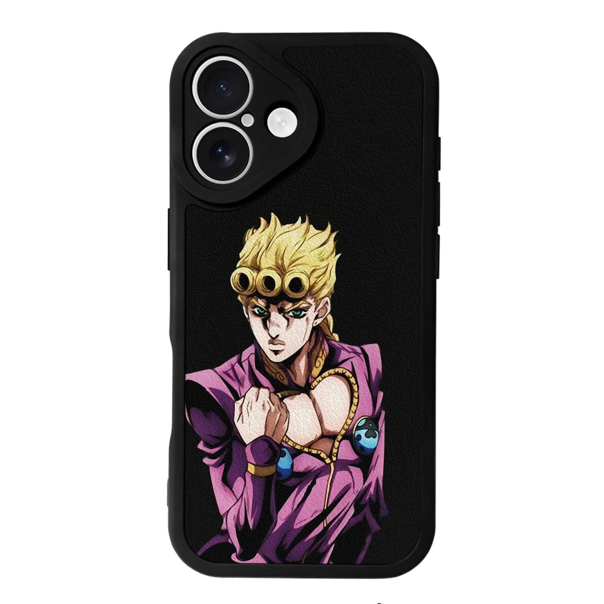 （画像用） ジョジョの奇妙な冒険 ジョルノ?ジョバァーナ JoJo's Bizarre Adventure Giorno Giovanna 【iPhone 16シリーズ対応】シリコンスマホケース（レザー調） 材質：シリコン